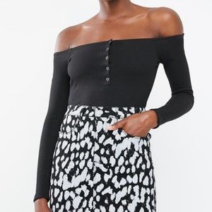 Missguided black off the shoulder bodysuit